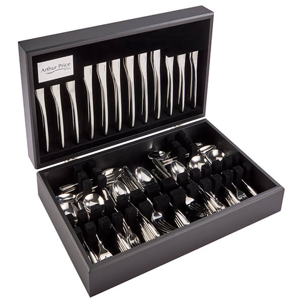 Arthur Price Signature Echo 88 Piece 12 Person Canteen Set plus FREE Set of 12 Tea Spoons
