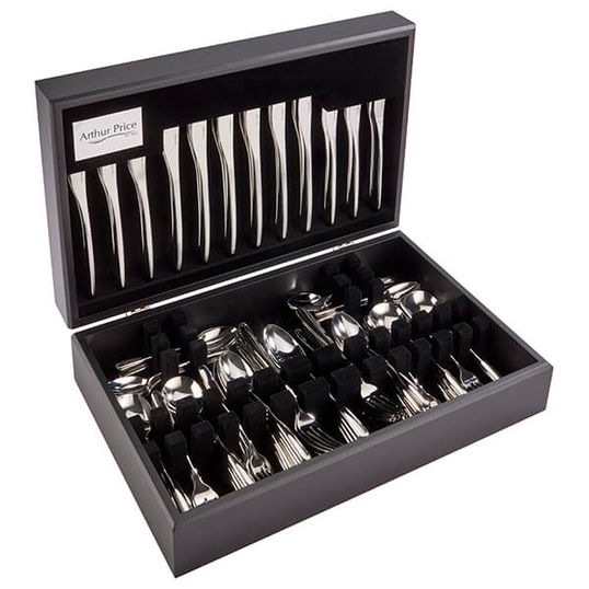 Arthur Price Signature Echo 88 Piece 12 Person Canteen Set plus FREE Set of 12 Tea Spoons