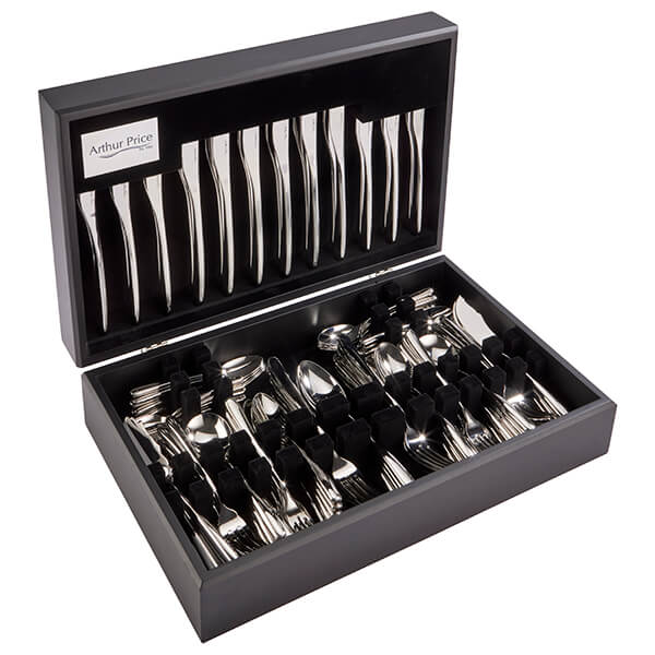 Arthur Price Signature Echo 124 Piece 12 Person Canteen Set plus FREE Set of 12 Tea Spoons