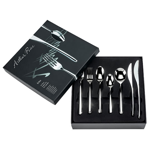 Arthur Price Signature Echo 42 Piece Cutlery Box Set plus FREE Set of 6 Tea Spoons