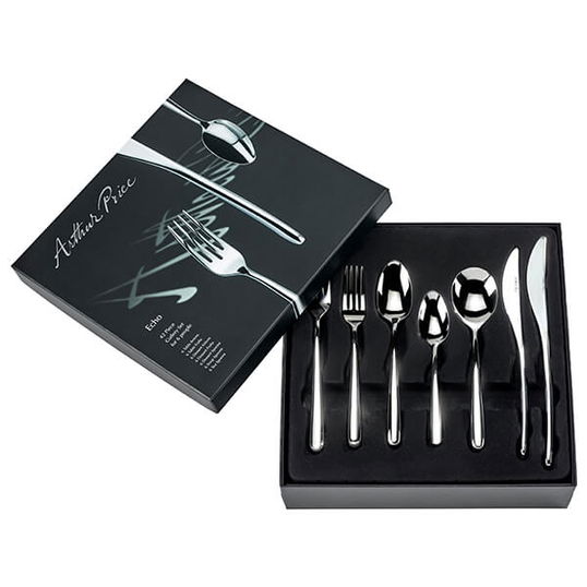 Arthur Price Signature Echo 42 Piece Cutlery Box Set plus FREE Set of 6 Tea Spoons