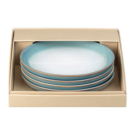 Denby Azure Haze 4 Piece Medium Coupe Plate Set