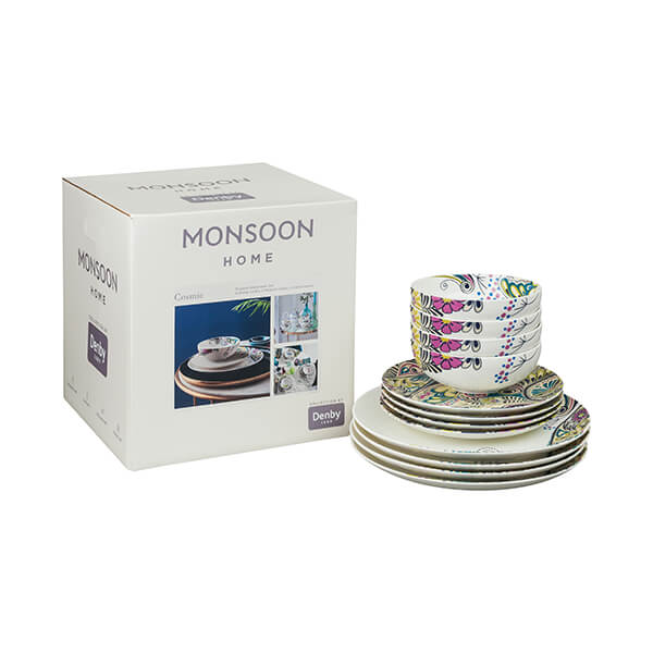 Denby Monsoon Cosmic 12 Piece Tableware Set