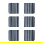 Denby Set Of 6 Black Stripe Cork Backed Coasters