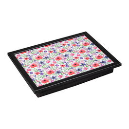 Denby Watercolour Floral Lap Tray With Black Edge