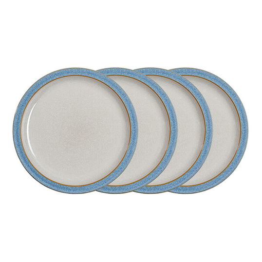 Denby Elements Blue Set Of 4 Dinner Plates