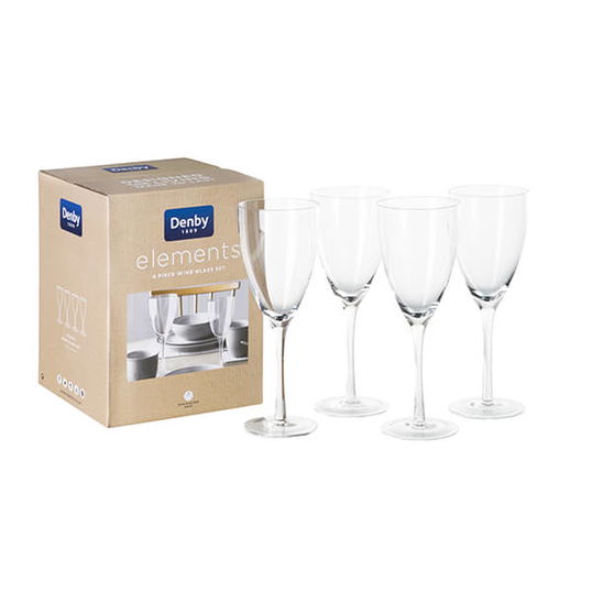 Denby Elements Set Of 4 Wine Glasses