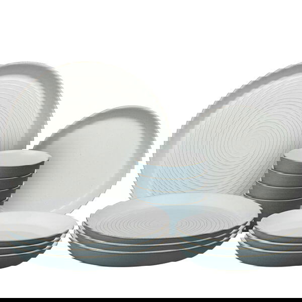 Denby Impression Charcoal 12 Piece Tableware Set