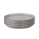 Denby Studio Grey Set Of 4 Coupe Dinner Plates