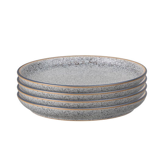 Denby Studio Grey Set Of 4 Coupe Dinner Plates