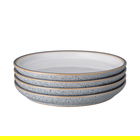 Denby Studio Grey Set Of 4 White Medium Coupe Plates