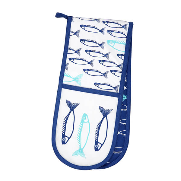 Dexam Fish Double Oven Glove Marine Blue