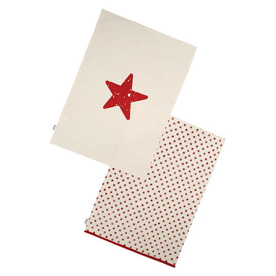Dexam Star Set of 2 Tea Towels Natural