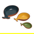 Dexam Sintra Set of 3 Glazed Terracotta Fish Tapas Dishes