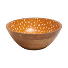 Dexam Sintra Mango Wood Spotted Salad Bowl Ochre