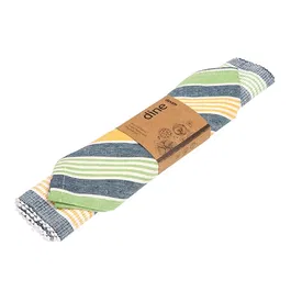 Dexam Sintra Recycled Cotton Striped Napkin and Placemat Set Blue