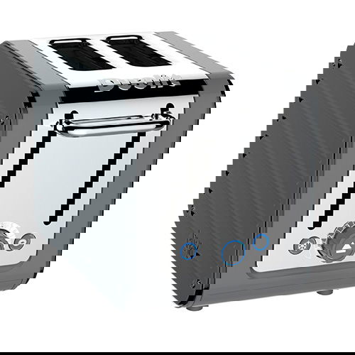 Dualit Architect 2 Slot Grey Body With Metallic Charcoal Panel Toaster