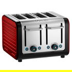 Dualit Architect 4 Slot Black Body With Apple Candy Red Panel Toaster