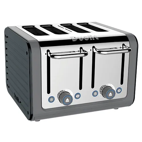 Dualit Architect 4 Slot Grey Body With Metallic Charcoal Panel Toaster