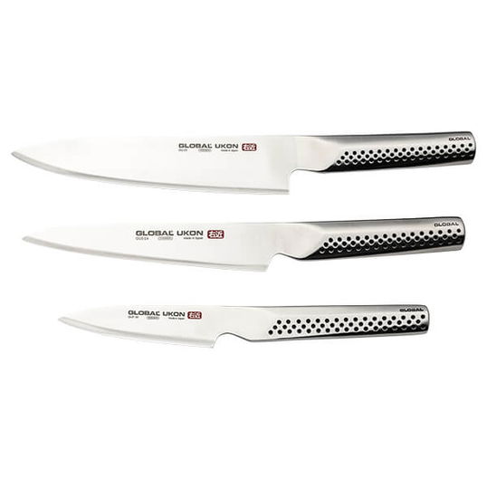 Global Ukon GU-3002 Sakura 3 Piece Knife Set