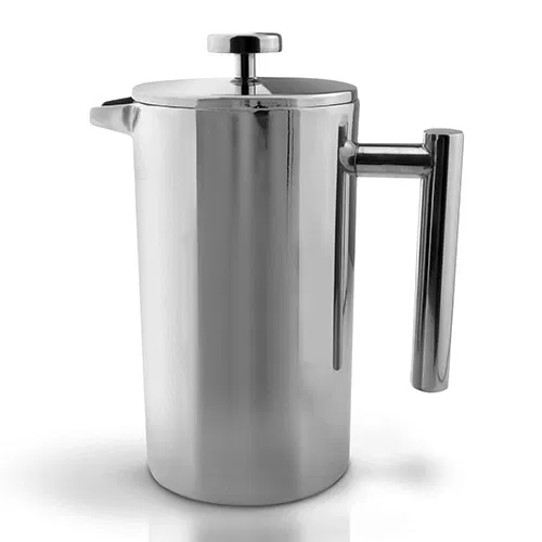 Grunwerg Double-wall Polished Straight Sided Cafetiere 8 Cup