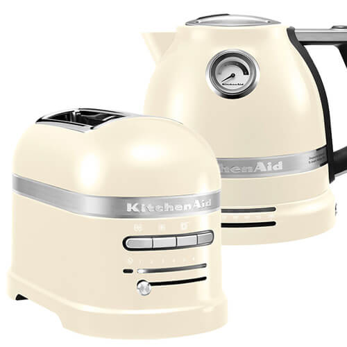 KitchenAid Artisan Almond Cream 2 Slot Toaster and Kettle Set