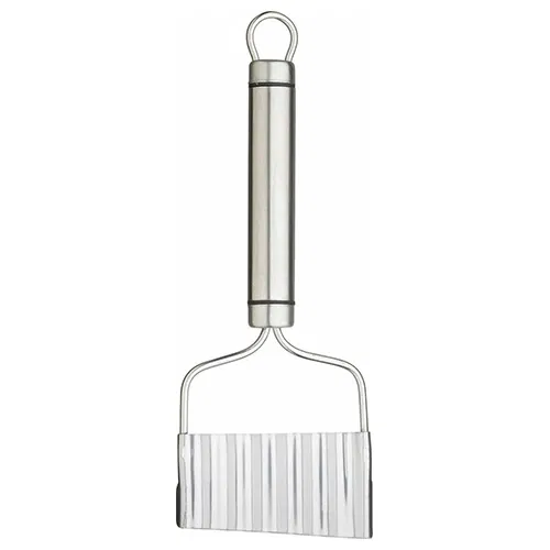 KitchenCraft Professional Stainless Steel Short Oval Handled Crinkle Chip Cutter