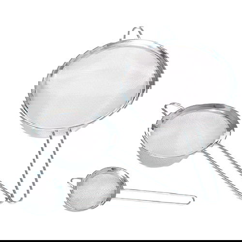 KitchenCraft Set of Three Stainless Steel Fine Mesh Round Sieves