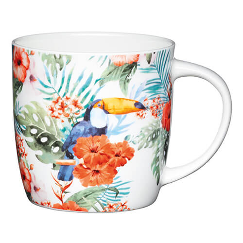 KitchenCraft China 425ml Barrel Shaped Mug, Toucan