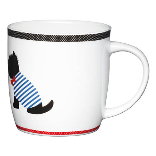 KitchenCraft China 425ml Barrel Shaped Mug, Solo Westie