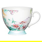 KitchenCraft China 400ml Footed Mug, White Birds