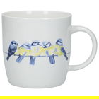 KitchenCraft China 425ml Barrel Shaped Mug, British Birds Line