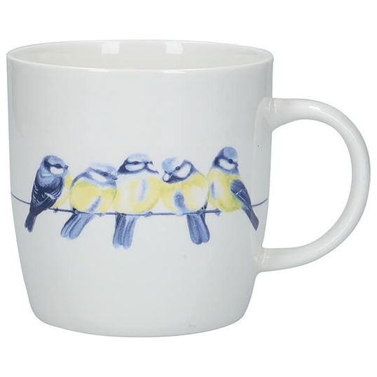 KitchenCraft China 425ml Barrel Shaped Mug, British Birds Line