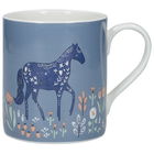 KitchenCraft Fine Bone China 330ml Can Mug, Woodcut Horse