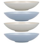 KitchenCraft Blue and Cream Ripple 22cm Stoneware Coupe Bowl Set of 4