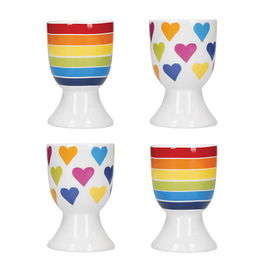 Kitchen Craft Set Of 4 Egg Cups Rainbow