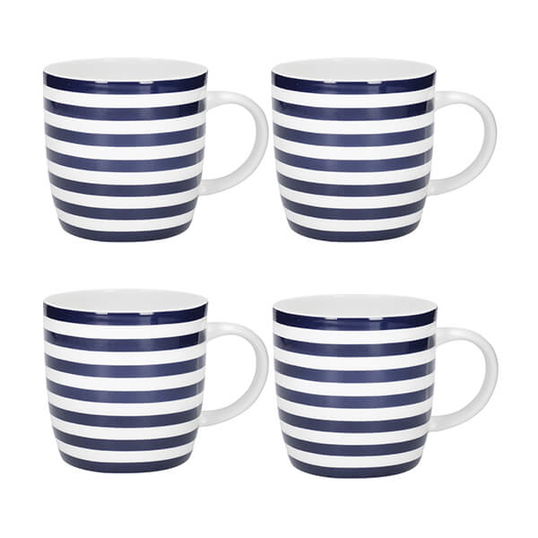 Kitchen Craft Barrel Mug Set Of 4 Nautical Stripe