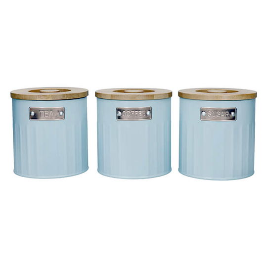KitchenCraft Tea Coffee Sugar Set Light Blue