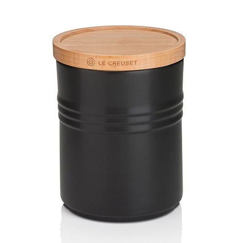 Le Creuset Satin Black Stoneware Medium Storage Jar