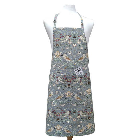 William Morris Strawberry Thief Blue Fabric Apron