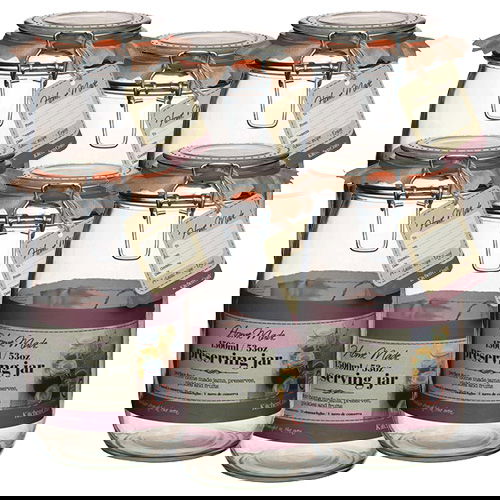 Home Made Glass 1.5 Litre Preserving Jar Set Of 6