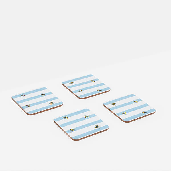 Joules Bee Stripe Coasters Set Of 4