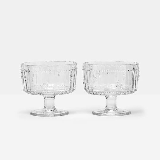Joules Country Cottage Pressed Glass Bee Mini Desert Bowl Set Of 2