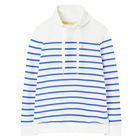 Joules Cream Blue Stripe Kinsley Cosy Funnel Neck Sweat
