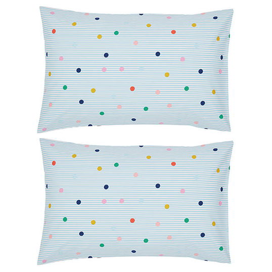 Joules Rainbow Stripe Pair of Standard Pillowcases Multi