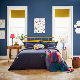 Joules Bee Embroidered Duvet Cover Set Single Navy