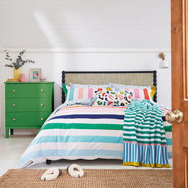 Joules Rainbow Stripe Duvet Cover Set Single Multi