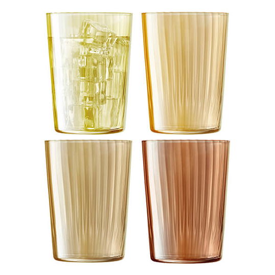 LSA Gems Tumbler 560ml Assorted Amber Set Of 4