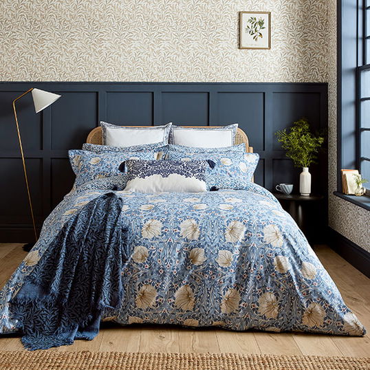 Morris & Co Pimpernel Duvet Cover Super King Size Woad Blue