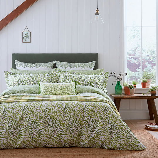 Morris & Co Willow Bough Duvet Cover Super King Size Leaf Green